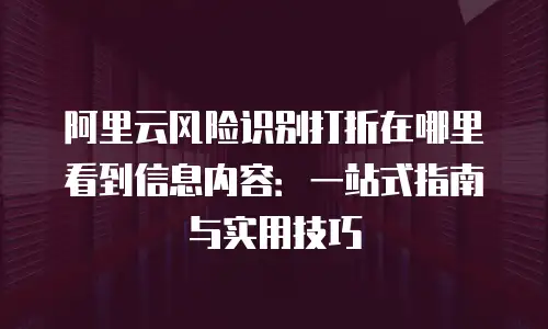 阿里云风险识别打折在哪里看到信息内容：一站式指南与实用技巧