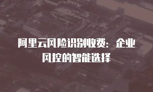 阿里云风险识别收费：企业风控的智能选择