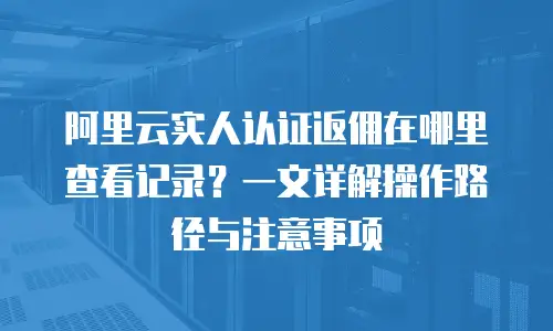 阿里云实人认证返佣在哪里查看记录？一文详解操作路径与注意事项
