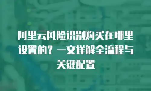 阿里云风险识别购买在哪里设置的？一文详解全流程与关键配置
