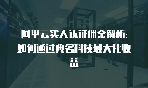 阿里云实人认证佣金解析：如何通过典名科技最大化收益