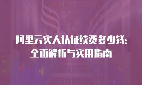 阿里云实人认证续费多少钱：全面解析与实用指南