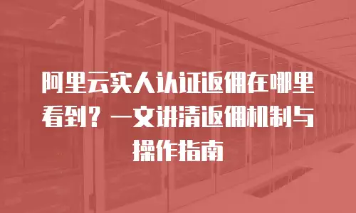 阿里云实人认证返佣在哪里看到？一文讲清返佣机制与操作指南