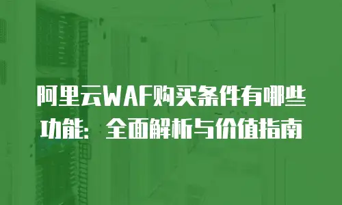 阿里云WAF购买条件有哪些功能：全面解析与价值指南