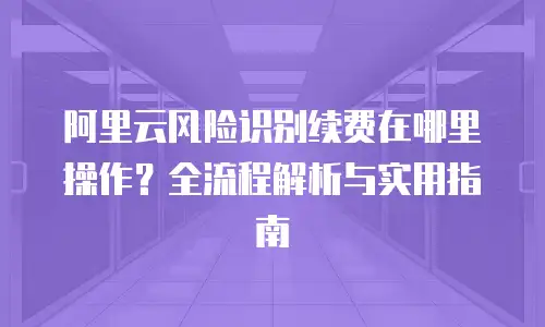 阿里云风险识别续费在哪里操作？全流程解析与实用指南