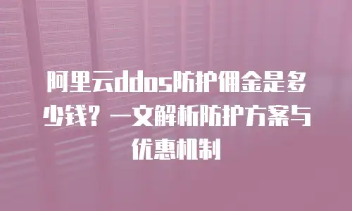 阿里云ddos防护佣金是多少钱？一文解析防护方案与优惠机制