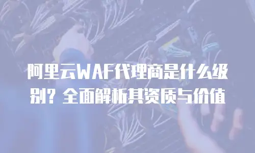 阿里云WAF代理商是什么级别？全面解析其资质与价值