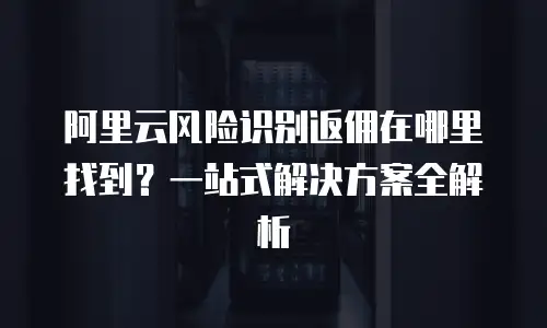 阿里云风险识别返佣在哪里找到？一站式解决方案全解析
