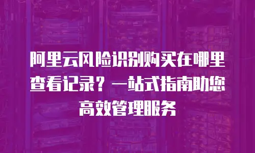 阿里云风险识别购买在哪里查看记录？一站式指南助您高效管理服务