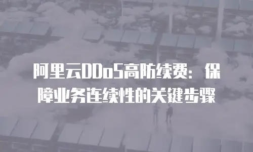 阿里云DDoS高防续费：保障业务连续性的关键步骤
