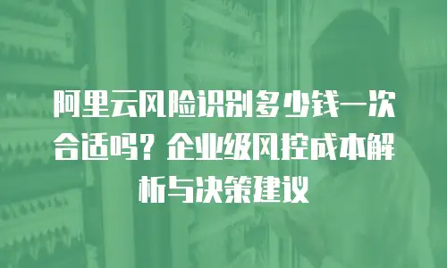 阿里云风险识别多少钱一次合适吗？企业级风控成本解析与决策建议