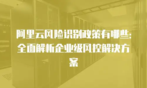 阿里云风险识别政策有哪些：全面解析企业级风控解决方案