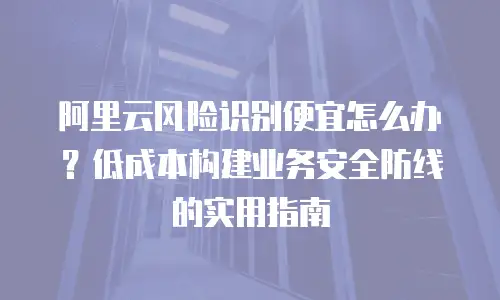 阿里云风险识别便宜怎么办？低成本构建业务安全防线的实用指南