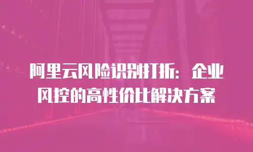 阿里云风险识别打折：企业风控的高性价比解决方案