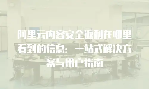 阿里云内容安全返利在哪里看到的信息：一站式解决方案与用户指南