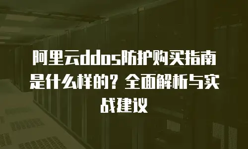 阿里云ddos防护购买指南是什么样的？全面解析与实战建议