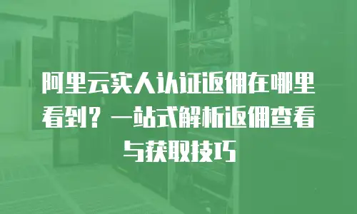 阿里云实人认证返佣在哪里看到？一站式解析返佣查看与获取技巧