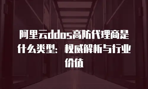 阿里云ddos高防代理商是什么类型：权威解析与行业价值