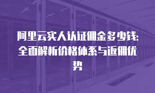 阿里云实人认证佣金多少钱：全面解析价格体系与返佣优势
