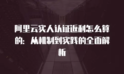 阿里云实人认证返利怎么算的：从机制到实践的全面解析