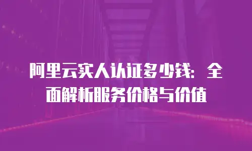 阿里云实人认证多少钱：全面解析服务价格与价值