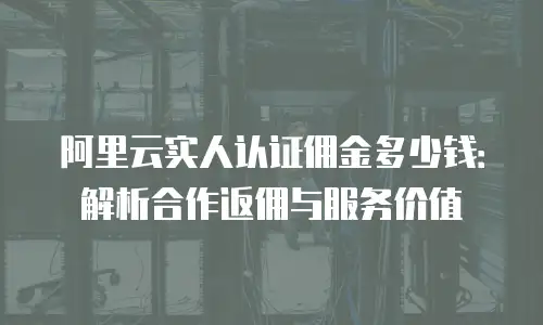 阿里云实人认证佣金多少钱：解析合作返佣与服务价值
