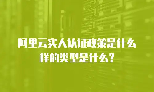 阿里云实人认证政策是什么样的类型是什么？