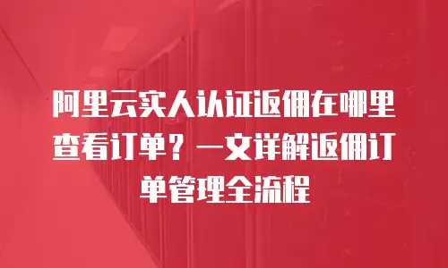 阿里云实人认证返佣在哪里查看订单？一文详解返佣订单管理全流程
