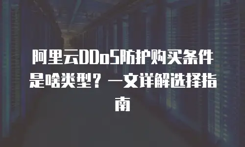 阿里云DDoS防护购买条件是啥类型？一文详解选择指南