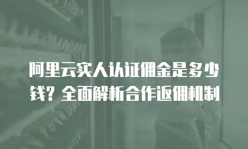 阿里云实人认证佣金是多少钱？全面解析合作返佣机制