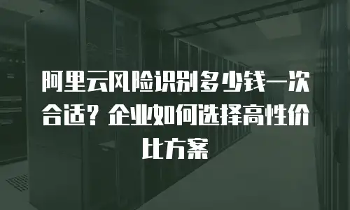 阿里云风险识别多少钱一次合适？企业如何选择高性价比方案