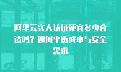 阿里云实人认证便宜多少合适吗？如何平衡成本与安全需求