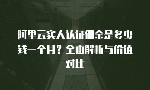 阿里云实人认证佣金是多少钱一个月？全面解析与价值对比
