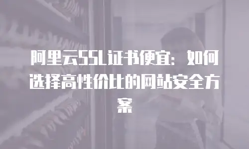 阿里云SSL证书便宜：如何选择高性价比的网站安全方案