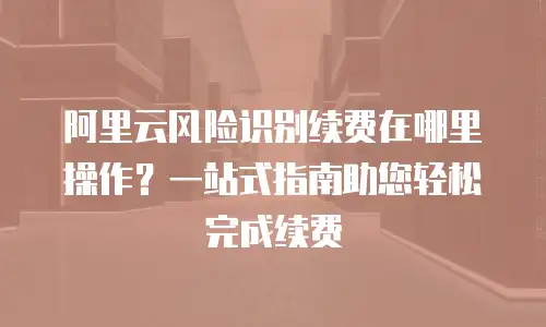 阿里云风险识别续费在哪里操作？一站式指南助您轻松完成续费