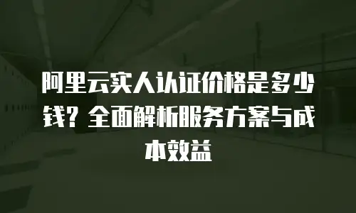 阿里云实人认证价格是多少钱？全面解析服务方案与成本效益