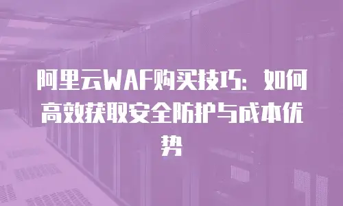 阿里云WAF购买技巧：如何高效获取安全防护与成本优势