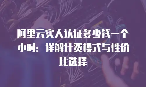 阿里云实人认证多少钱一个小时：详解计费模式与性价比选择