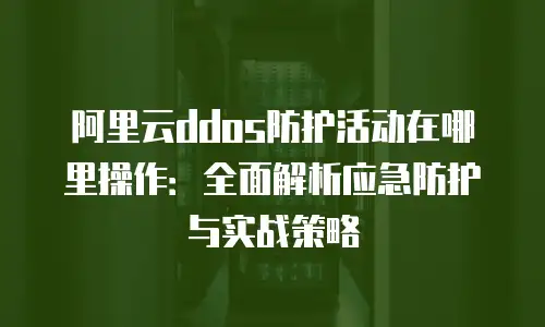 阿里云ddos防护活动在哪里操作：全面解析应急防护与实战策略