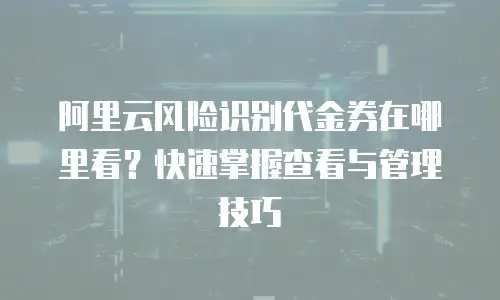 阿里云风险识别代金券在哪里看？快速掌握查看与管理技巧