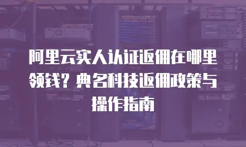 阿里云实人认证返佣在哪里领钱？典名科技返佣政策与操作指南
