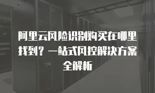 阿里云风险识别购买在哪里找到？一站式风控解决方案全解析
