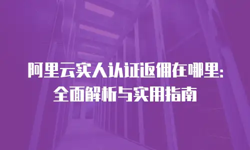 阿里云实人认证返佣在哪里：全面解析与实用指南