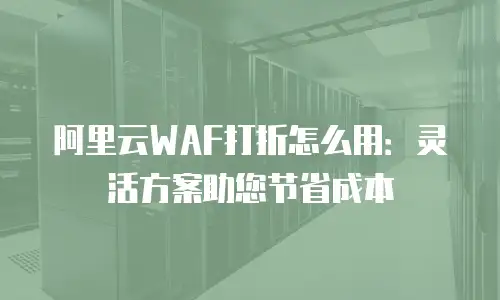 阿里云WAF打折怎么用：灵活方案助您节省成本