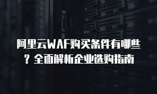 阿里云WAF购买条件有哪些？全面解析企业选购指南