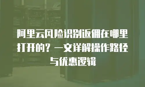 阿里云风险识别返佣在哪里打开的？一文详解操作路径与优惠逻辑