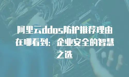 阿里云ddos防护推荐理由在哪看到：企业安全的智慧之选