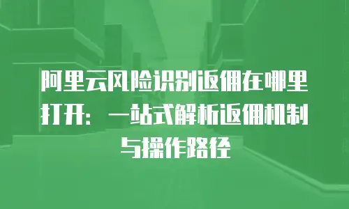 阿里云风险识别返佣在哪里打开：一站式解析返佣机制与操作路径