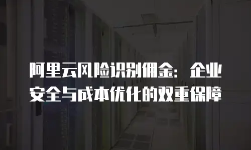 阿里云风险识别佣金：企业安全与成本优化的双重保障