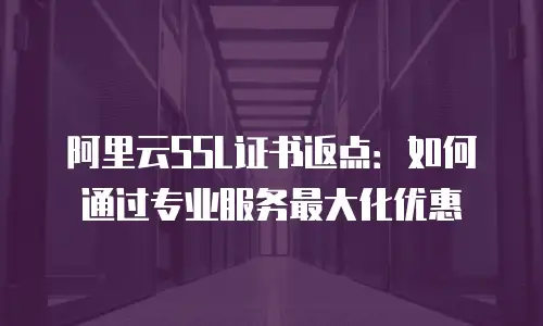 阿里云SSL证书返点：如何通过专业服务最大化优惠